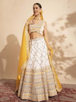 Off White Pure Georgette Readymade Lehenga Choli